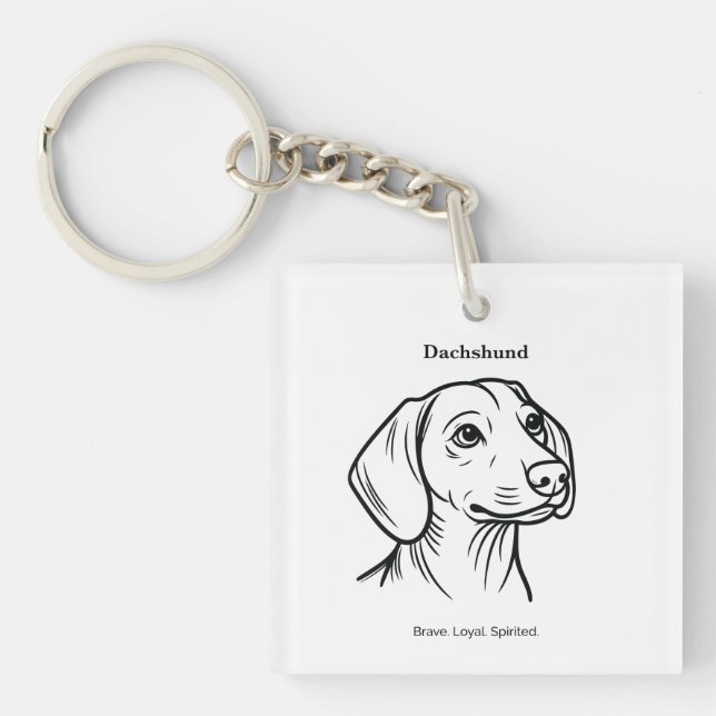 Dachshund Portrait Keychain (Front)