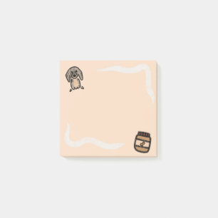 dachshund post-it notes with peanut butter