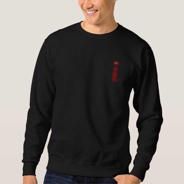 Dachshund Print Embroidered Sweatshirt (Front)