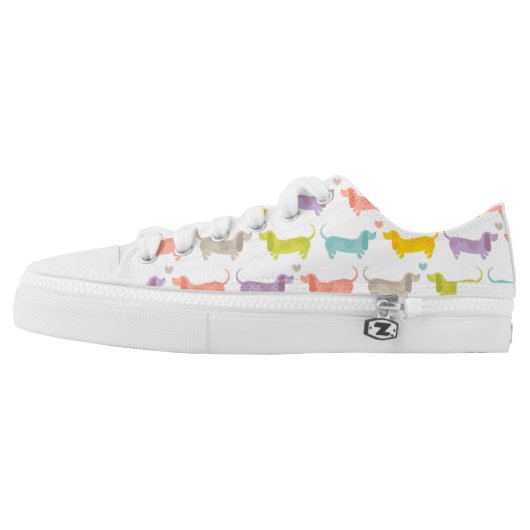 Dachshund print Low-Top sneakers (Left Shoe Outside)