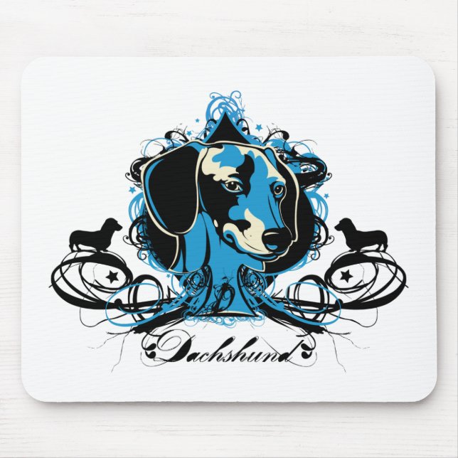 Dachshund Projekt Dog Illustration Mouse Pad (Front)