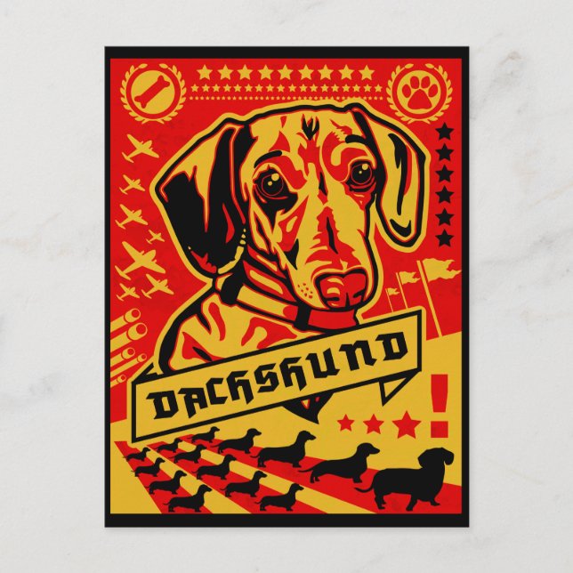 Dachshund Propaganda Postcard (Front)