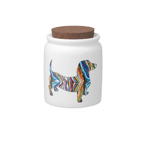 Dachshund _ Psychedelic Zbra Doxie Candy Jar