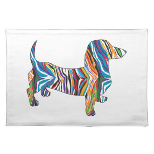 Dachshund - Psychedelic Zbra Doxie Placemat