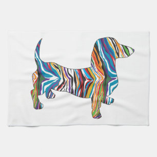 Dachshund - Psychedelic Zbra Doxie Towel
