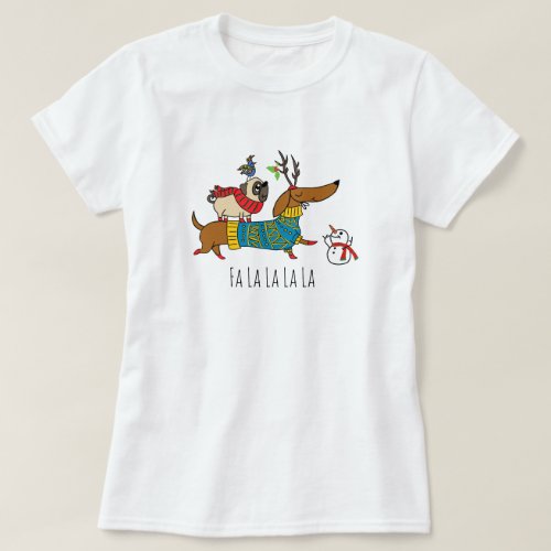 Dachshund Pug  Bird Holiday T_Shirt