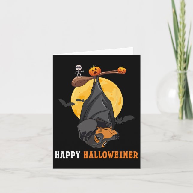 Dachshund Pumpkin Halloween For Women And T Sausag Card (Front)
