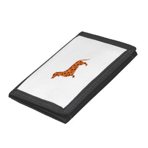 Dachshund Pumpkin Witch Bat Funny Spooky Halloween Tri-fold Wallet
