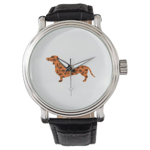 Dachshund Pumpkin Witch Bat Funny Spooky Halloween Watch