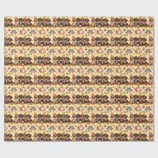 Dachshund Puppies Fall Colors Gift Wrap