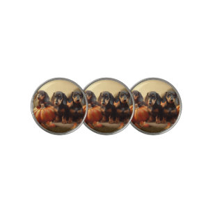 Dachshund Puppy Autumn Delight Pumpkin Golf Ball Marker