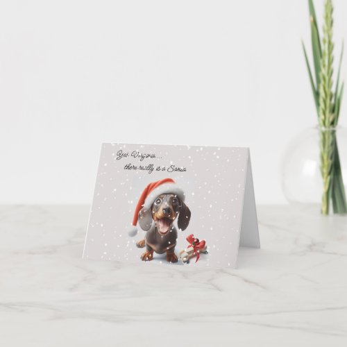 Dachshund Puppy Christmas Surprise Card