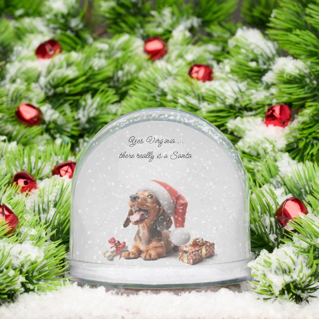 Dachshund Puppy Christmas Surprise Snow Globe (Christmas)