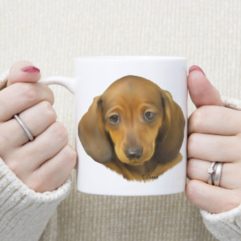 Dachshund Puppy Coffee Mug by PaintedDreamsDesigns at Zazzle