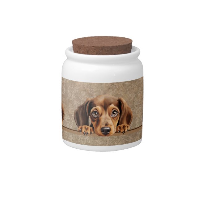 Dachshund Puppy Dog Pet  Candy Jar (Front)