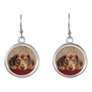 Dachshund Puppy Dog Pet Jewelry Earrings