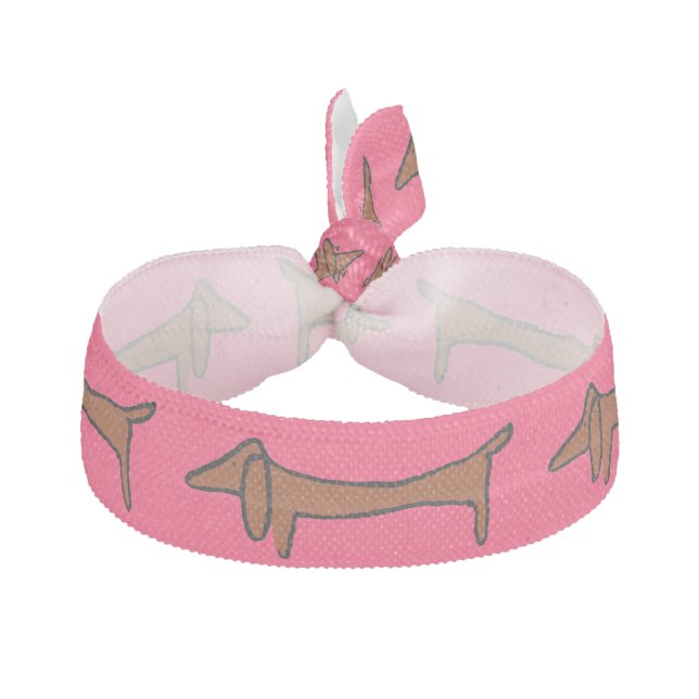 Dachshund, puppy dog, ribbon hair tie (Front)