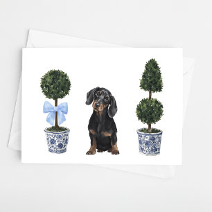 Dachshund Puppy Dog Watercolor Card