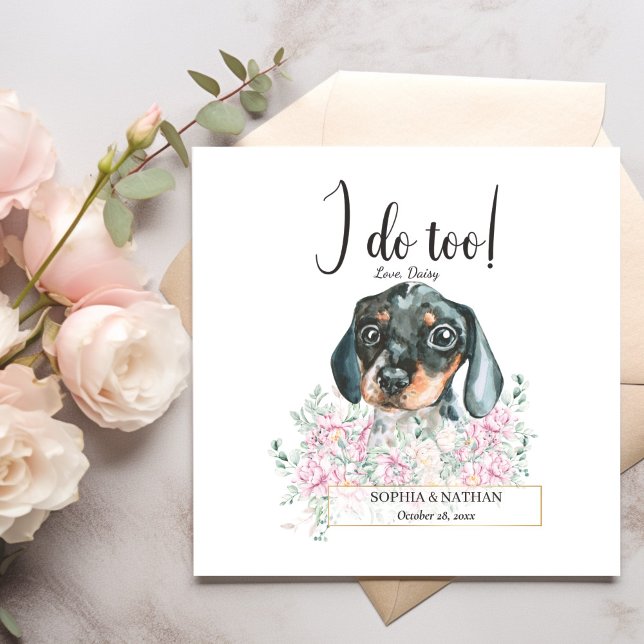 Dachshund Puppy Dog Wedding Cocktail Napkins (Creator Uploaded)