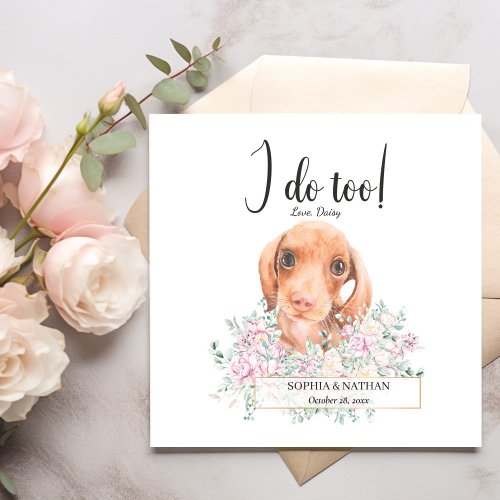 Dachshund Puppy Dog Wedding Cocktail Napkins