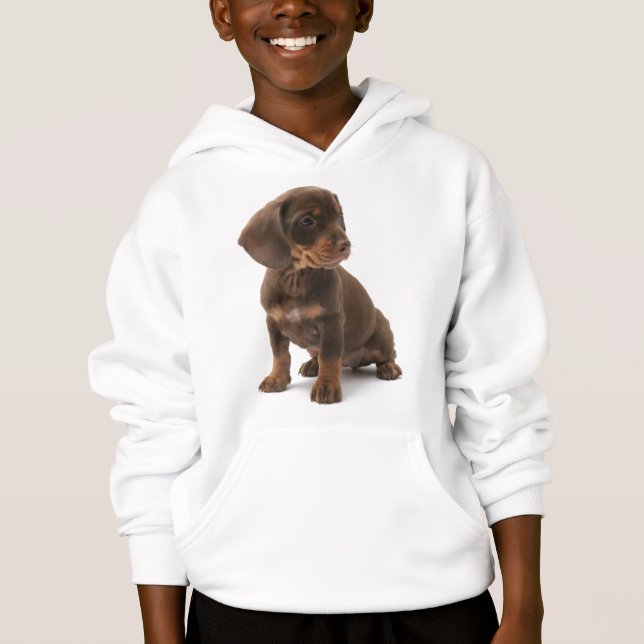 Dachshund Puppy Hooded Sweatshirt (Front)