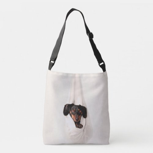 Dachshund Puppy in Hammock Cute Adorable Dog Crossbody Bag