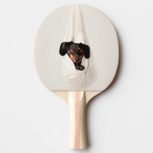 Dachshund Puppy in Hammock Cute Adorable Dog Ping Pong Paddle