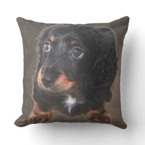 Dachshund Puppy Photo Custom Pillow