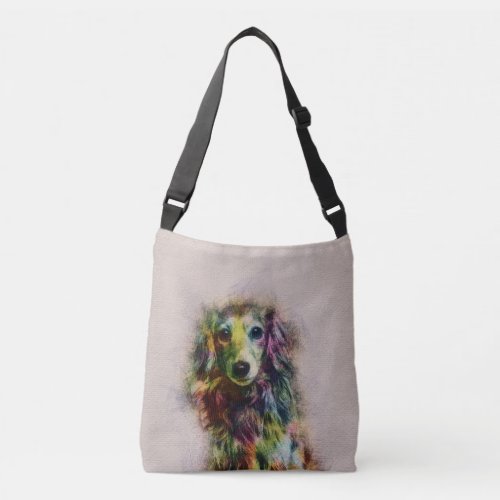 Dachshund Puppy Sketch Paint Crossbody Bag