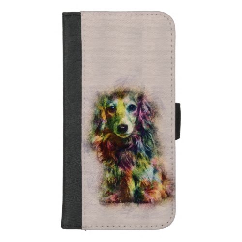 Dachshund Puppy Sketch Paint iPhone 87 Plus Wallet Case