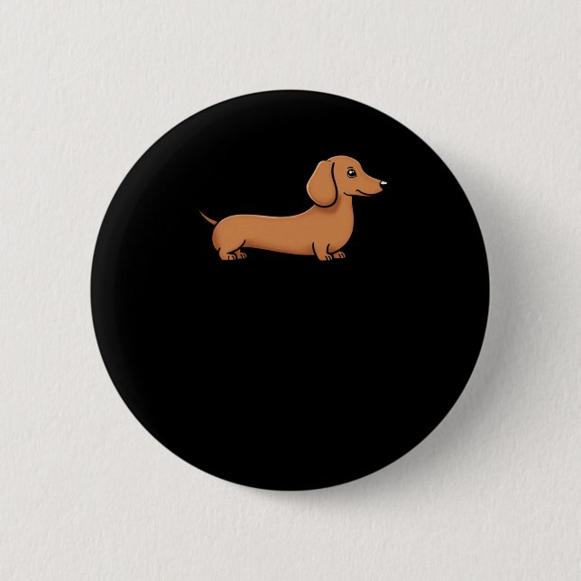 Dachshund Puppy Sticker  Button (Front)