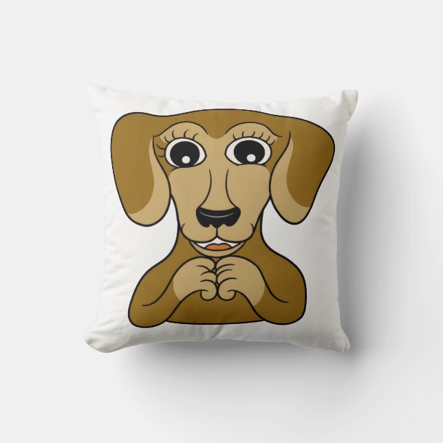 Dachshund Puppy Throw Pillow (Front)