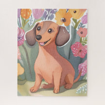 Dachshund Puppy | Watercolor Dog Pet