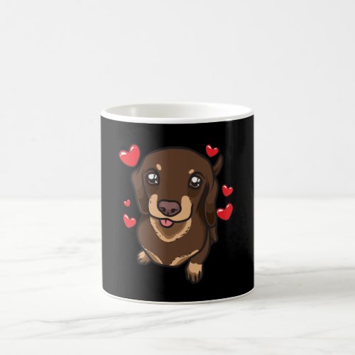 Dachshund Puppy with hearts Coffee Mug