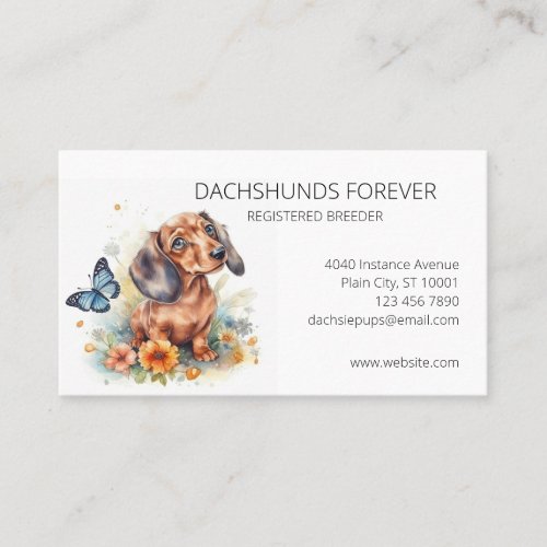 Dachshund Puppys Dog Breeder Business Card