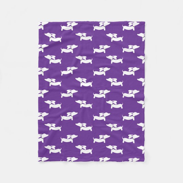 Dachshund Purple Blanket for Doxie Moms Dads (Front)