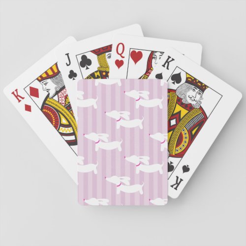 Dachshund Purple Striped Doxie Deck Playing Cards