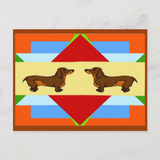Dachshund Quilt Square Card