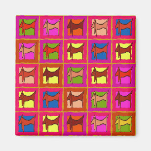 Dachshund Quilt Tiled Dogs Magnet