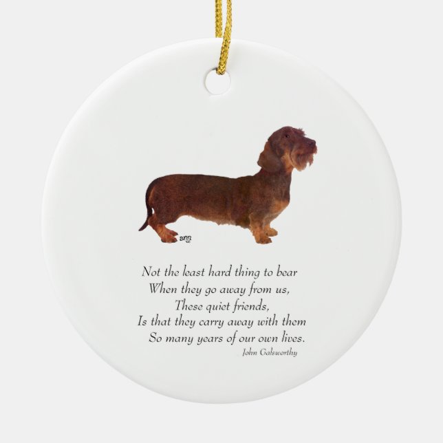 Dachshund Rainbow Bridge Ceramic Ornament (Front)