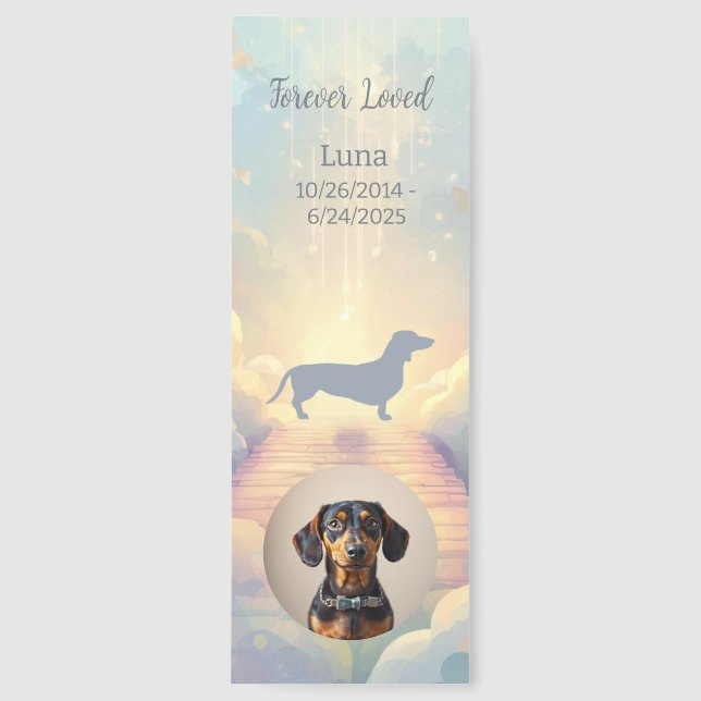 Dachshund Rainbow Bridge Memorial Bookmark Custom (Front)