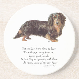 Dachshund Rainbow Bridge Sandstone Coaster