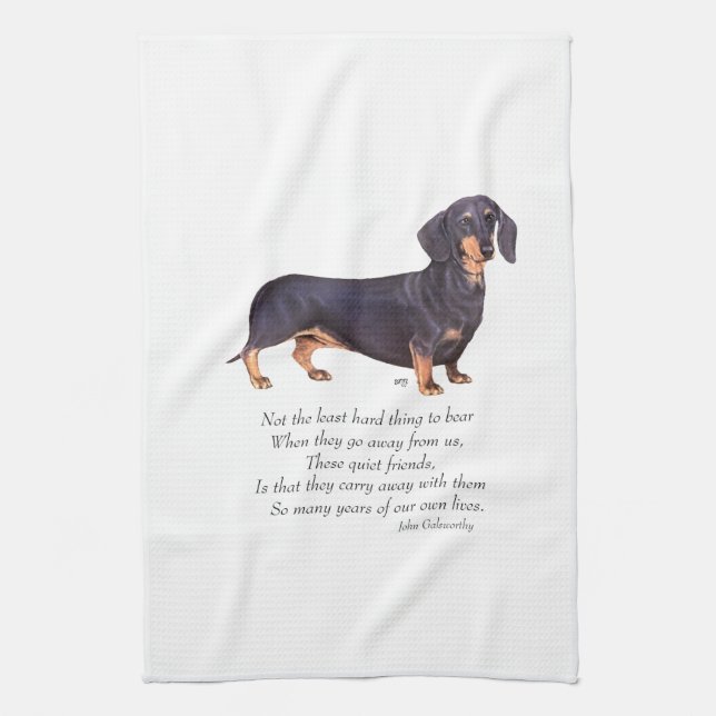 Dachshund Rainbow Bridge Towel (Vertical)