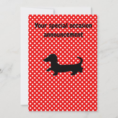 Dachshund Red and White Party Invitation