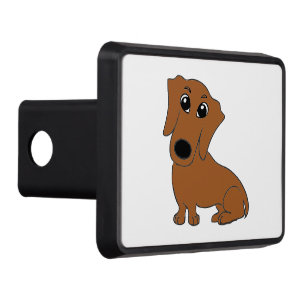 dachshund red cartoon hitch cover