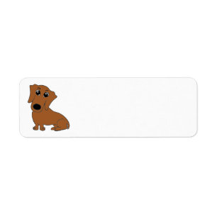 dachshund red cartoon label