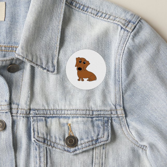dachshund red cartoon patch (On Jacket)