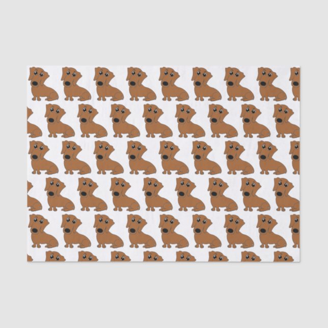 dachshund red cartoon tissue paper (Front)