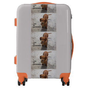dachshund red full love w pic luggage