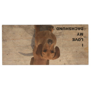 dachshund red full love w pic wood flash drive